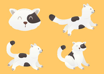 vector set cute cat. premium cute animal.