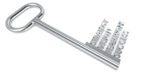 Silver key with success values