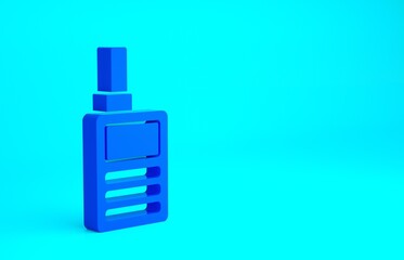 Blue Baby Monitor Walkie Talkie icon isolated on blue background. Minimalism concept. 3d illustration 3D render.
