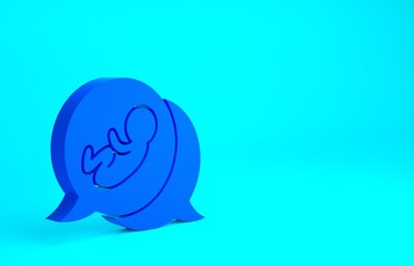Blue Baby icon isolated on blue background. Minimalism concept. 3d illustration 3D render.
