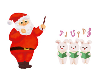 サンタクロースとうさぎの合唱団
