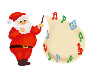 サンタクロース音符吹き出し
