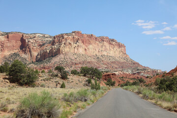 Rockformation in Capitol Reef National Park in Utah. United States