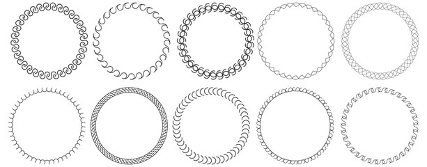 set of vintage round frame banners on white background	
