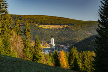 Naklejka premium Pec pod Sněžkou, Czech republic. walk on mountains