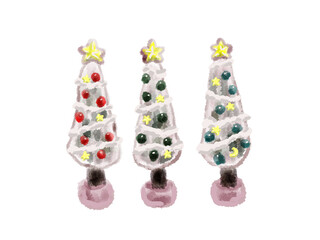 クリスマスツリー水彩画
