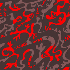 Urban colorful abstract pattern with hand drawn wave shapes. Seamless backdrop