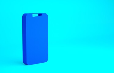 Blue Smartphone with electronic boarding pass airline ticket icon isolated on blue background. Passenger plane mobile ticket for web and app. Minimalism concept. 3d illustration 3D render.