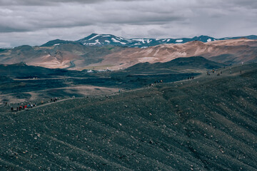 Naklejka premium Hverfjall volcano, Myvatn region, Iceland in summer