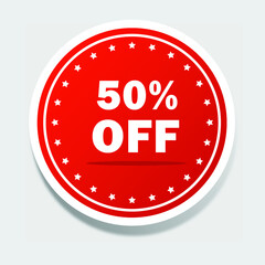 50% Off Sign Vector Illustration