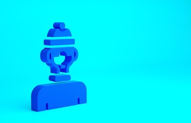 Blue Winter athlete icon isolated on blue background. Minimalism concept. 3d illustration 3D render.