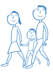 walking, family fun, family, man, son, child, happiness, children, fun, illustration, people, cute, kids, smile, cartoon, happy
