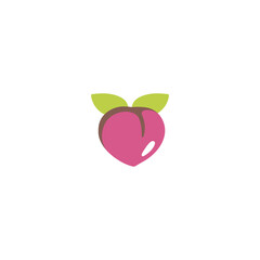 Peach emoji vector isolated icon illustration. Peach icon