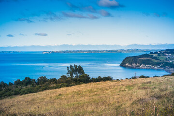 Coast landscape at Chiloé island in Chile.