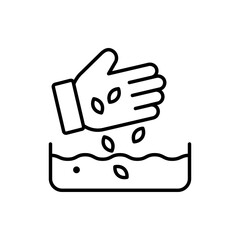 Seed Sowing  Outline illustration style Icon. EPS File 10
