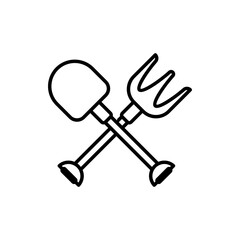  Hayfork Outline illustration style Icon. EPS File 10