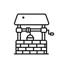  Water Hole Outline illustration style Icon. EPS File 10
