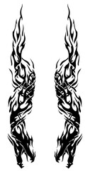 Dragon Abstract Flame Swirling Tattoo Design