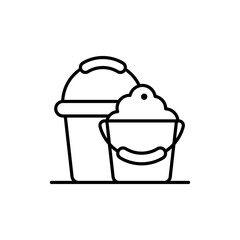  Bucket Outline illustration style Icon. EPS File 10