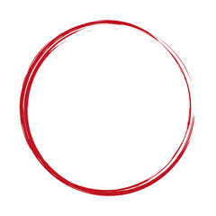 red brush round frame banners on white background	
