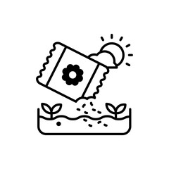  Seeding Outline illustration style Icon. EPS File 10