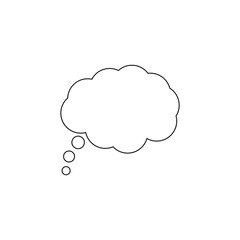 Speech or think bubble, empty communication cloud. Vector design element.