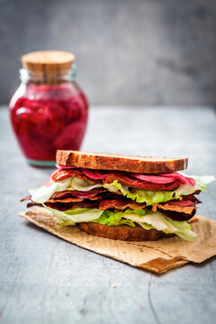 BBT with pickled onions sundried tomatoes