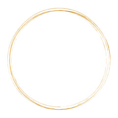 gold brush round frame banners on white background	
