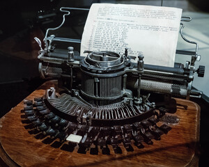 vintage typewriter with paper