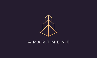 Abstract logo design for luxury and high-class apartment rental in a simple and modern style