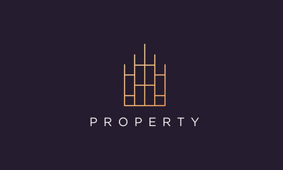 luxury and classy real estate property logo design in a simple and modern style