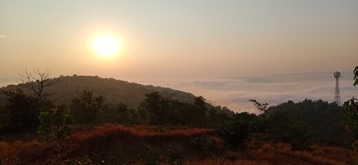 Fototapeta premium sunrise over the mountains