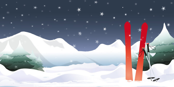 paysage-montagne-nuit-neige-ski-bandeau