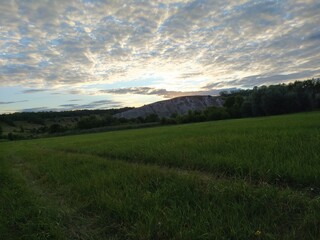 sunset in the mountains