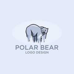Polar bear logo design vector illustration