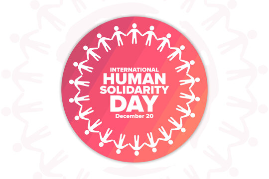 International Human Solidarity Day. December 20. Holiday concept. Template for background, banner, card, poster with text inscription. Vector EPS10 illustration.