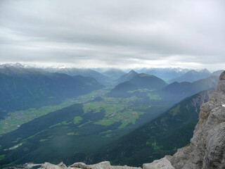 Mountain hiking to Hohe Munde mountain, Tyrol, Austria