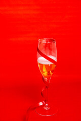 glass of the champagne for a christmas