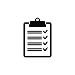 Clipboard with checklist icon, symbol for web site and app design. Vector illstration.