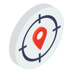 
Share symbol inside pointer, share location isometric icon
