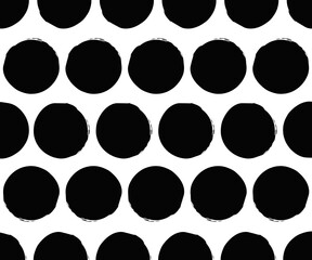 black and white polka dot pattern abstract background vector