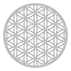 vector icon with ancient symbol flower of life for your project