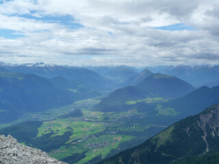 Fototapeta premium Mountain hiking to Hohe Munde mountain, Tyrol, Austria
