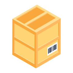 
An icon of parcel in modern isometric style 
