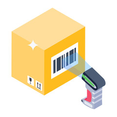 
An icon of parcel in modern isometric style 

