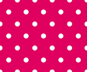 Vintage polka dots white and pink pattern, colorful background -