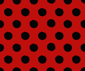 Vintage polka dots white and red pattern, colorful background - vector abstract background