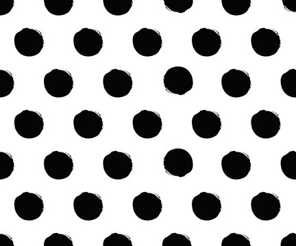 black and white polka dot pattern abstract background vector