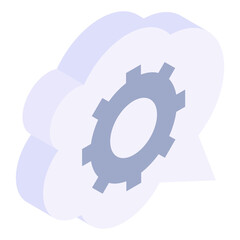 
Gear over hand, management service isometric icon
