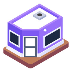 
An aerial view of office building in isometric icon
